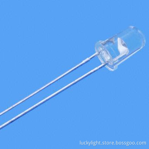LED, 5mm, Round with Hyper Red 624nm, Water Clear, 30°, Super Bright, RoHS-compliant